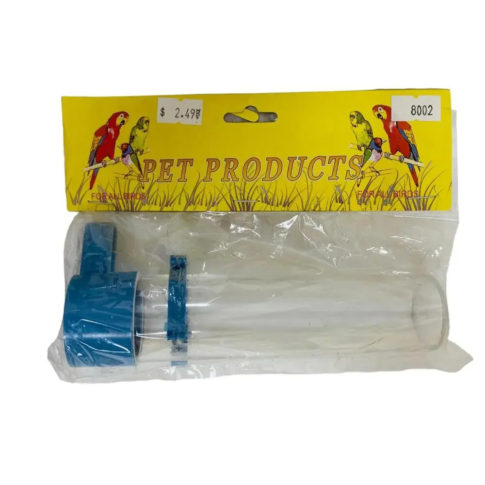 Pet Bird Plastic Waterer Feeder for water or food seed (Blue)